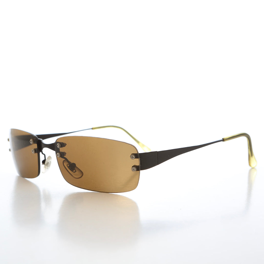 90s Rimless Rectangular Sunglasses - Cordy