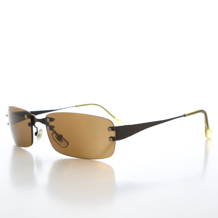 90s Rimless Rectangular Sunglasses - Cordy