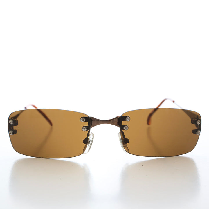 90s Rimless Rectangular Sunglasses - Cordy