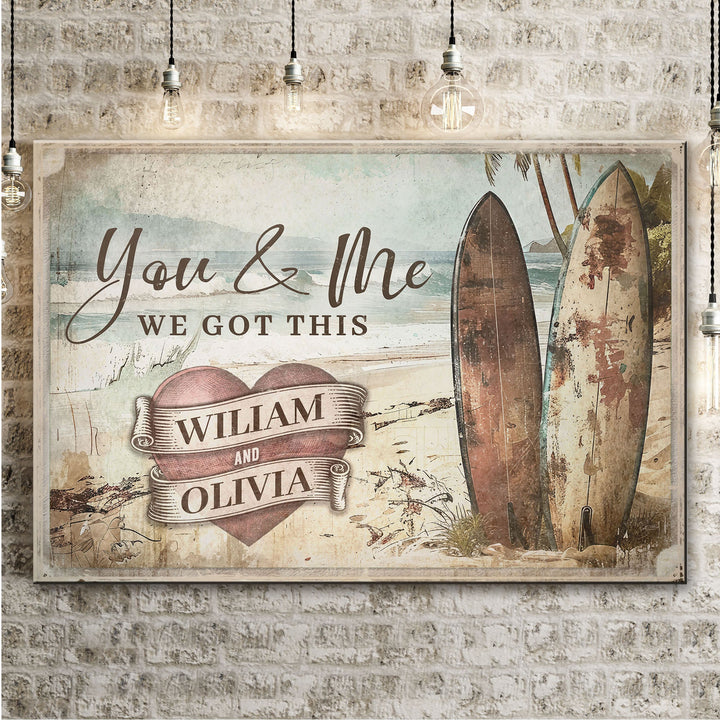 Surfboard Themed We Got This Couple Sign