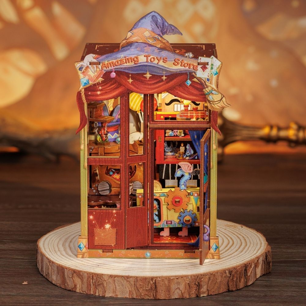 Amazing Toys Store Dollhouse Book Nook Kit - Miniature Wizardi Roombox Kit
