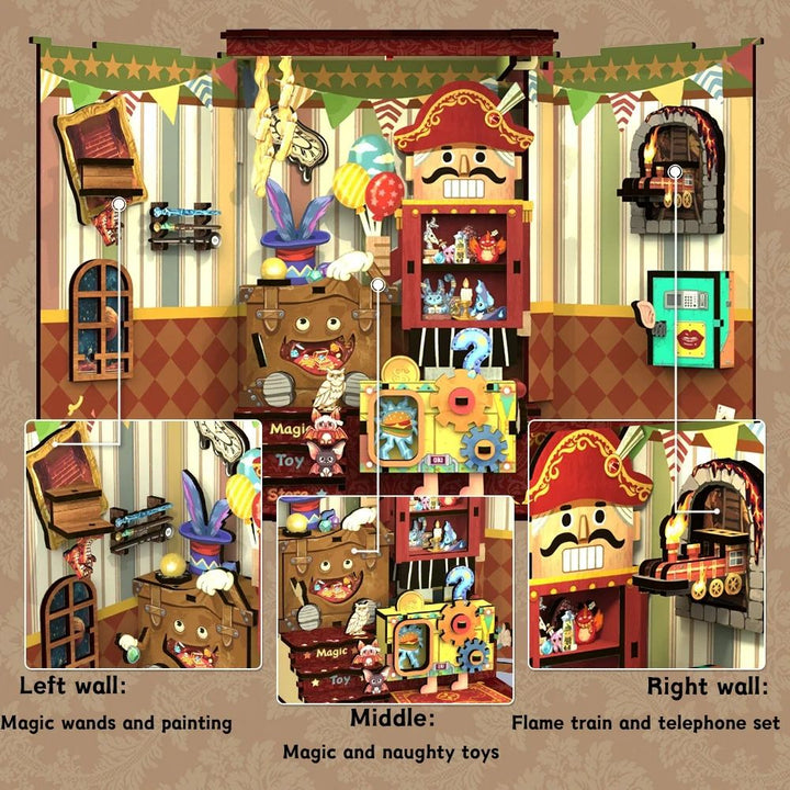 Amazing Toys Store Dollhouse Book Nook Kit - Miniature Wizardi Roombox Kit