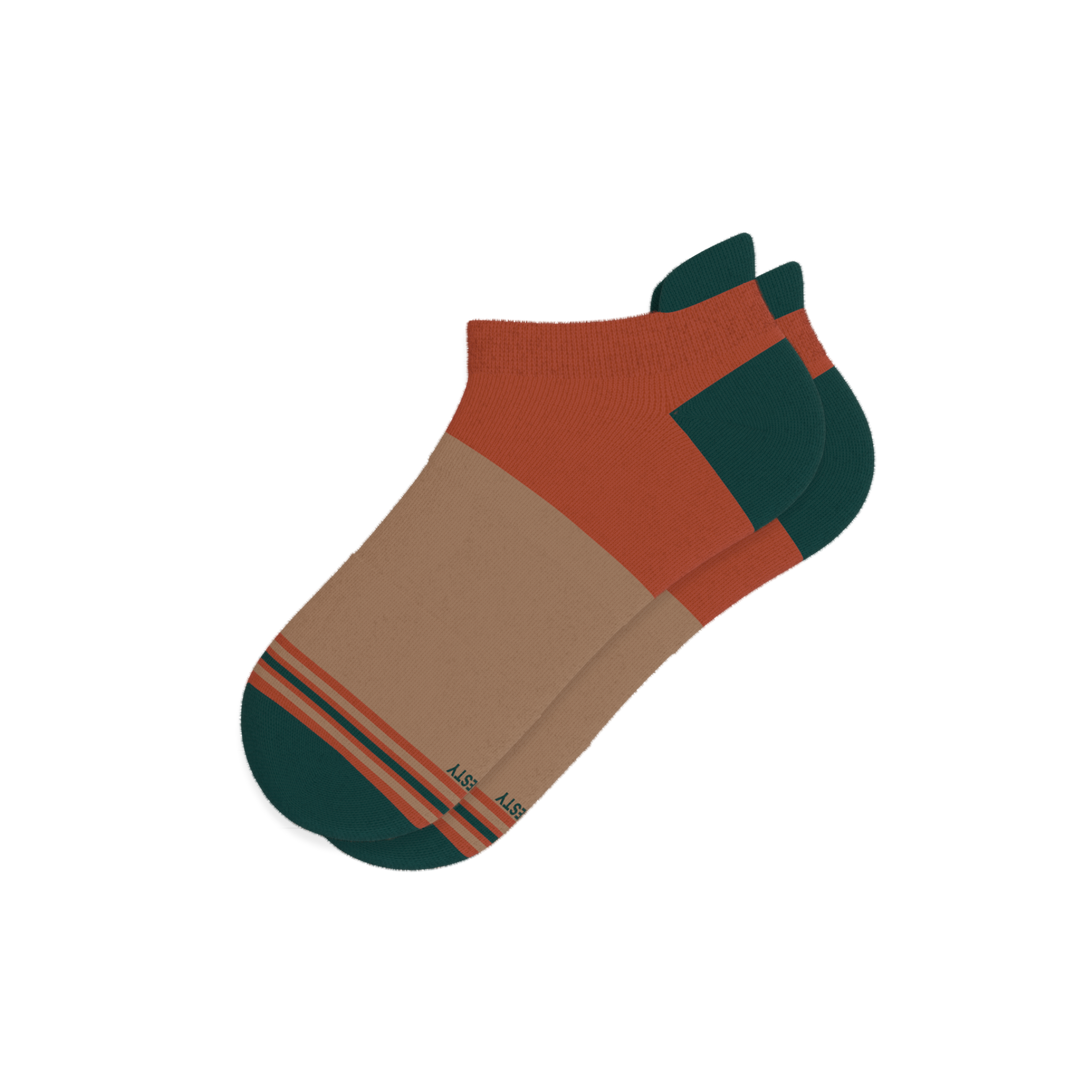 The Car Camper | Earth Tone Color Block Heel Hammock™ Ankle Socks