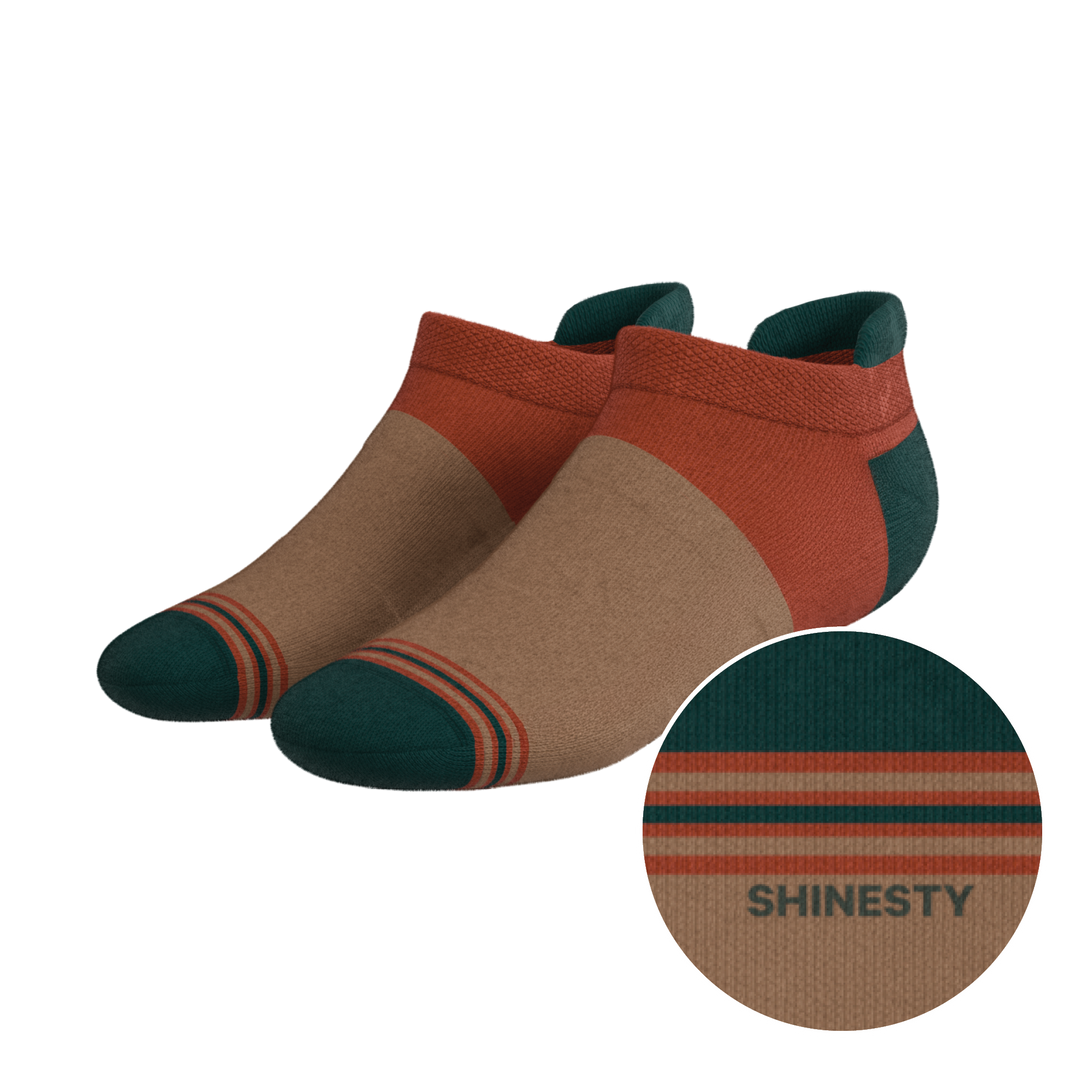 The Car Camper | Earth Tone Color Block Heel Hammock™ Ankle Socks