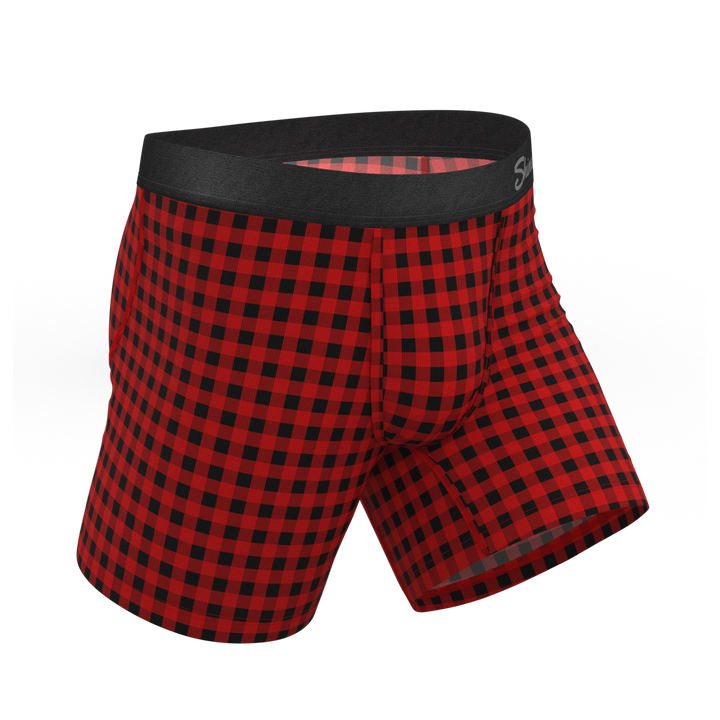 The Cardinal | Micro Buffalo Check Ball Hammock® Pouch Underwear