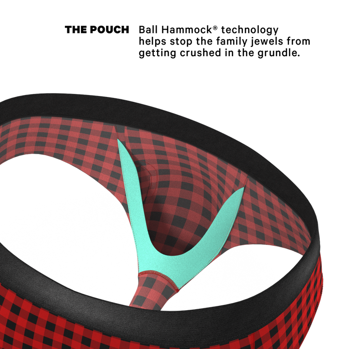 The Cardinal | Micro Buffalo Check Ball Hammock® Pouch Underwear Briefs