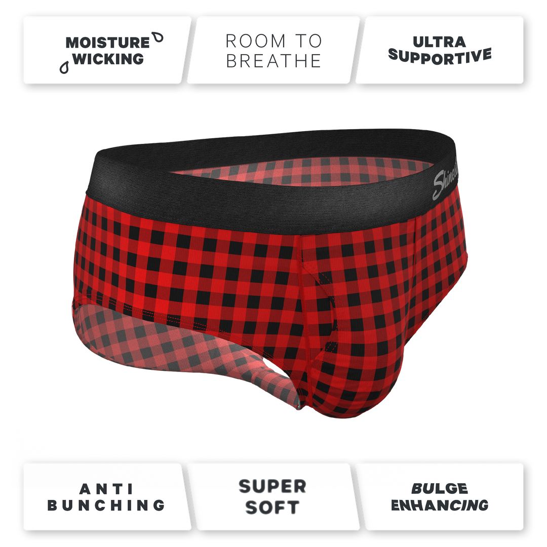 The Cardinal | Micro Buffalo Check Ball Hammock® Pouch Underwear Briefs