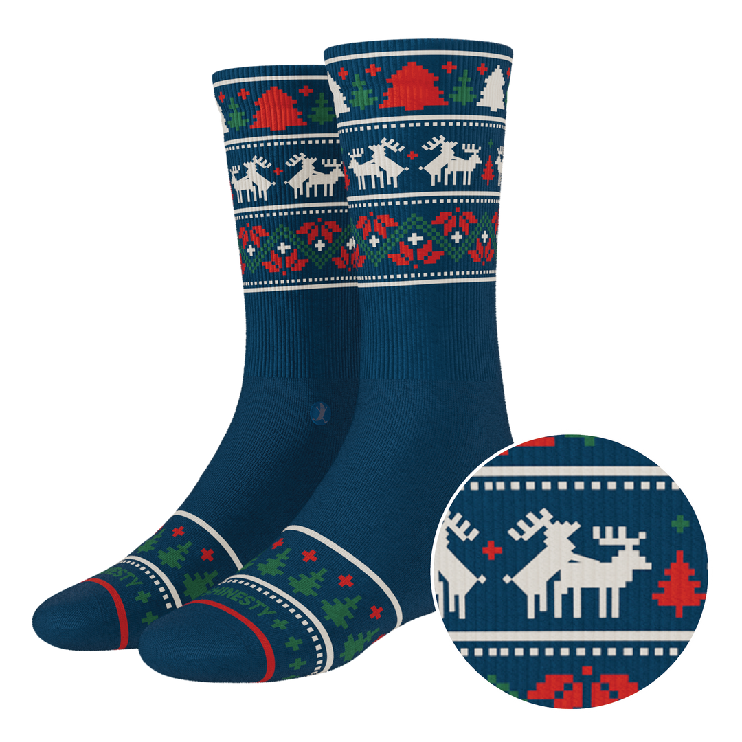 The Caribou Lous | Christmas Deer Heel Hammock™ Crew Socks