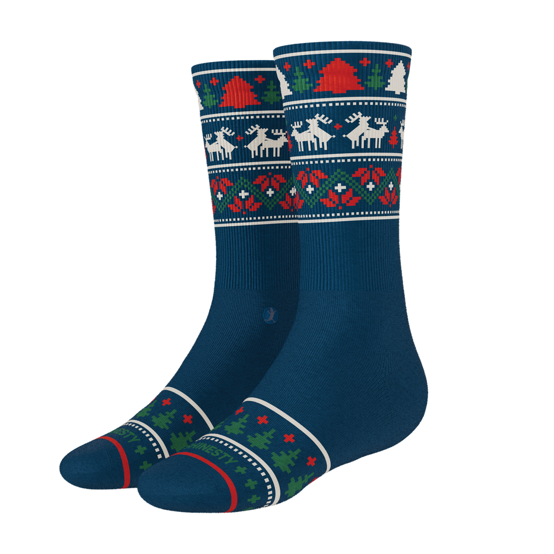 The Caribou Lous | Christmas Deer Heel Hammock™ Crew Socks