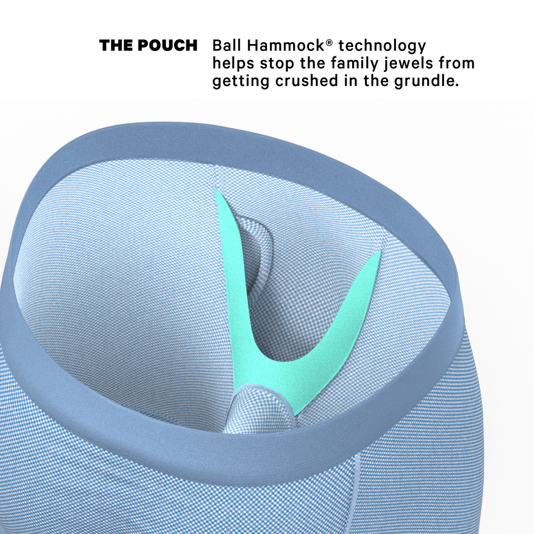 The Chambray All Day | Blue Chambray Long Leg Ball Hammock® Pouch Underwear With Fly