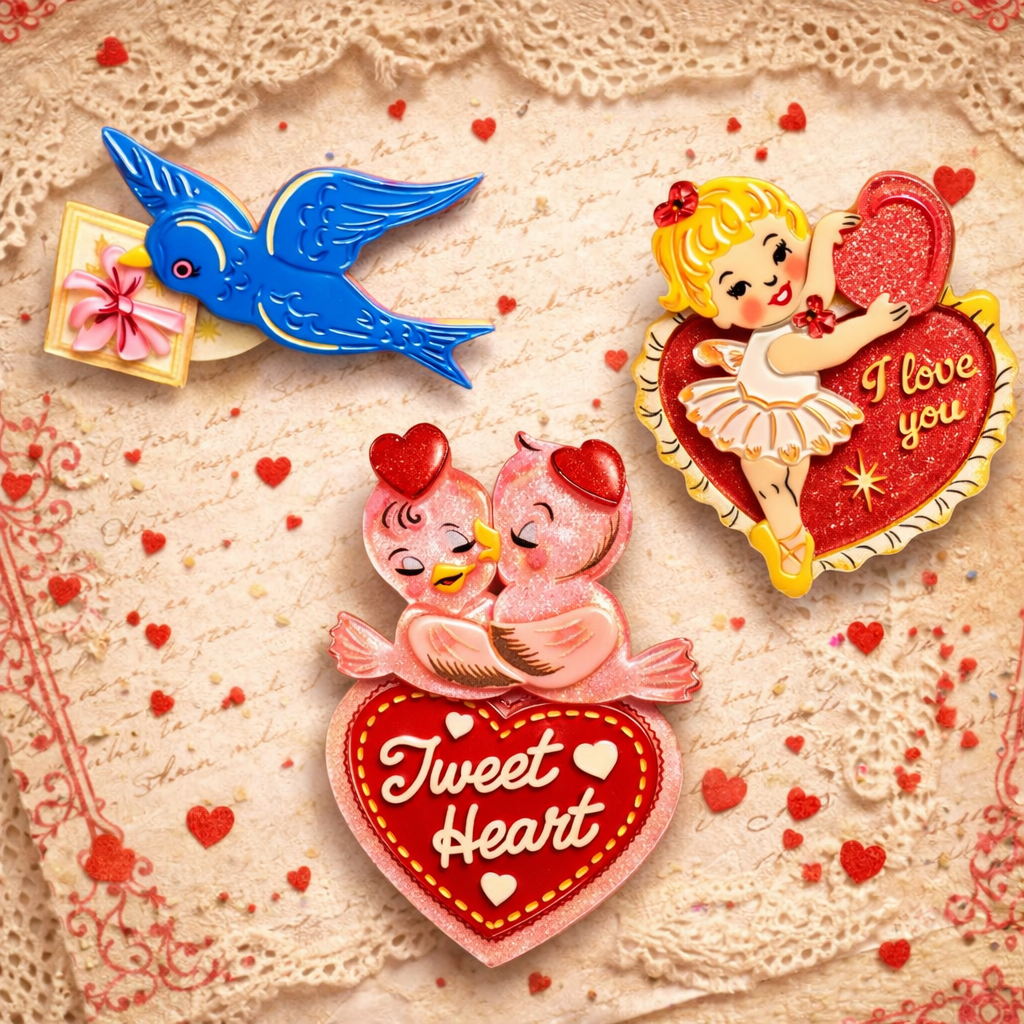 Be My Vintage Valentine Brooch Bundle