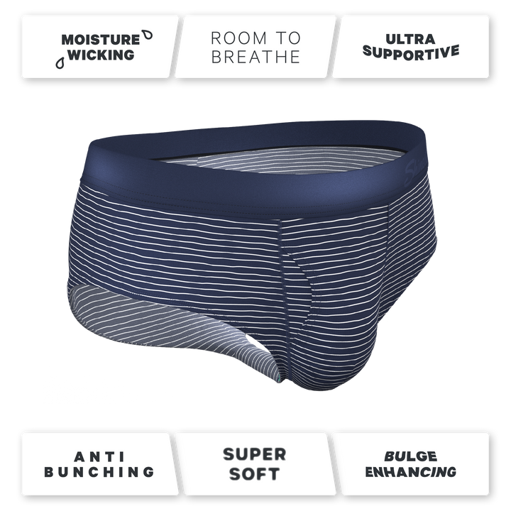 The Cheek Streak | White Stripe Ball Hammock® Pouch Underwear Briefs
