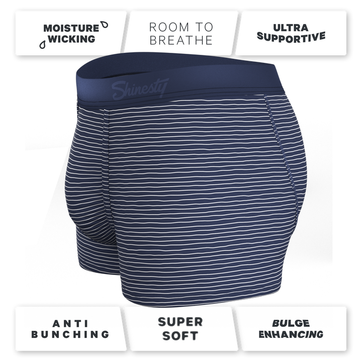 The Cheek Streak | White Stripe Ball Hammock® Pouch Trunks Underwear