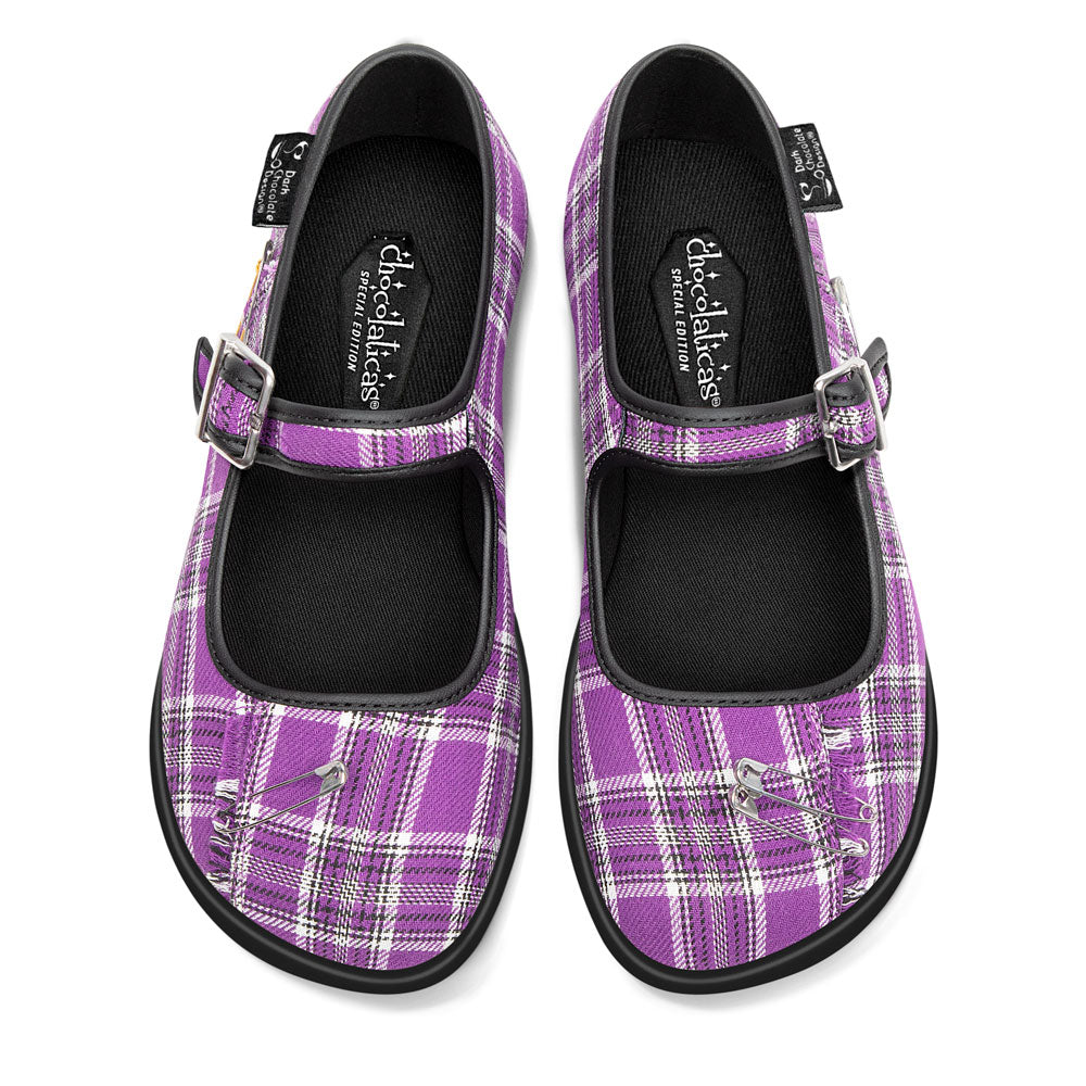 Purple Tartan Women's Mary Jane Flats