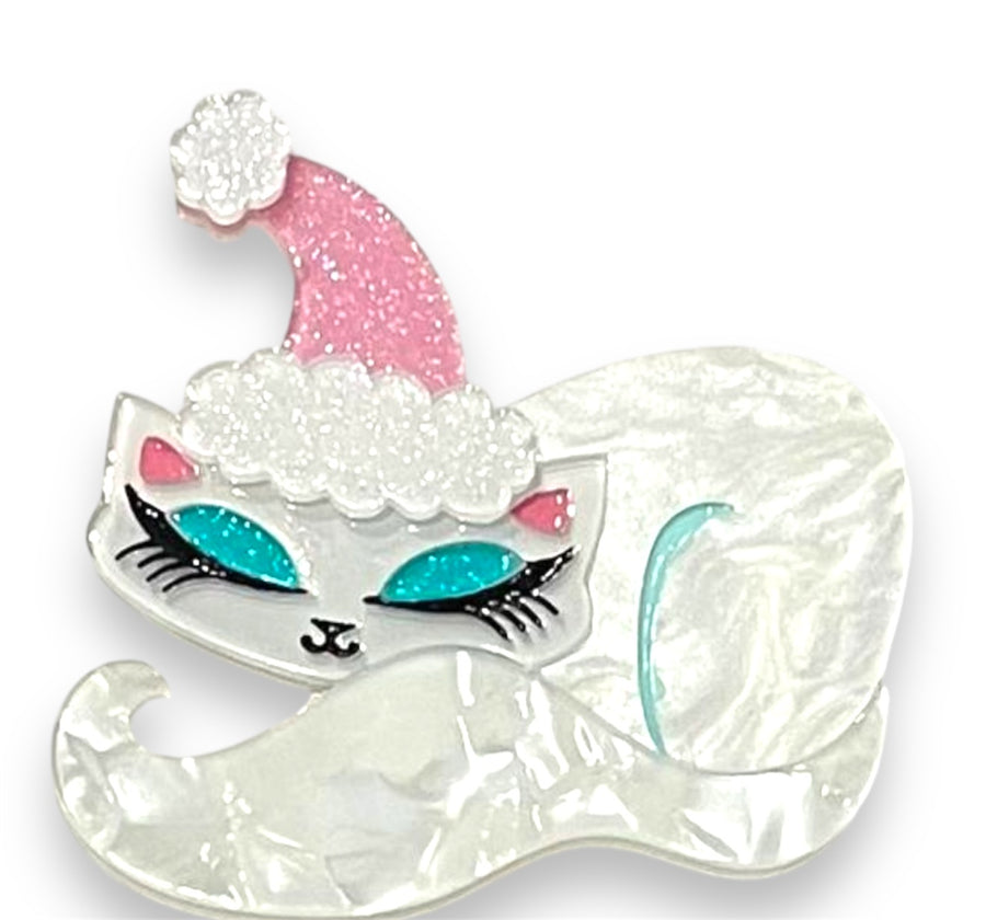 Christmas Cat Nap Brooch by Miss Fluff x Lipstick & Chrome – view 2
