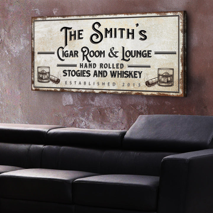 Personalized Cigar Room and Lounge Sign II
