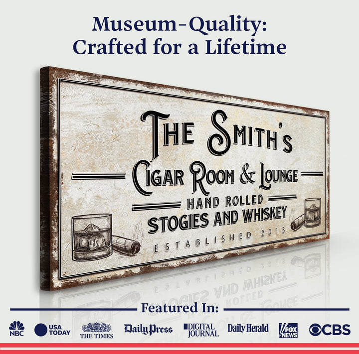 Personalized Cigar Room and Lounge Sign II