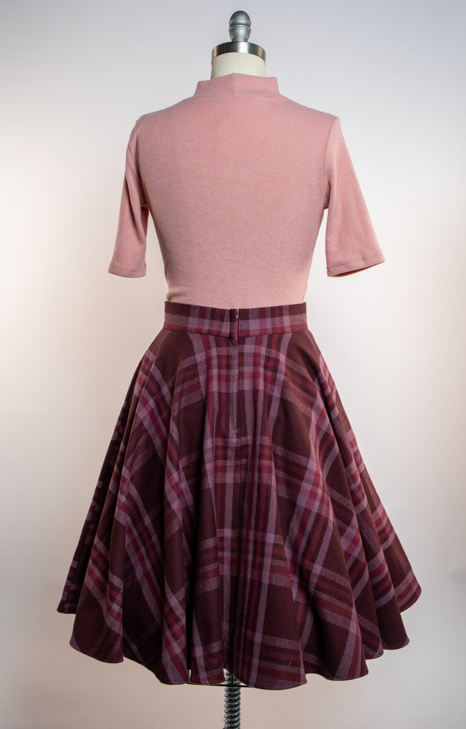 Haute Circle Skirt - Flannel, Cranberry Plaid