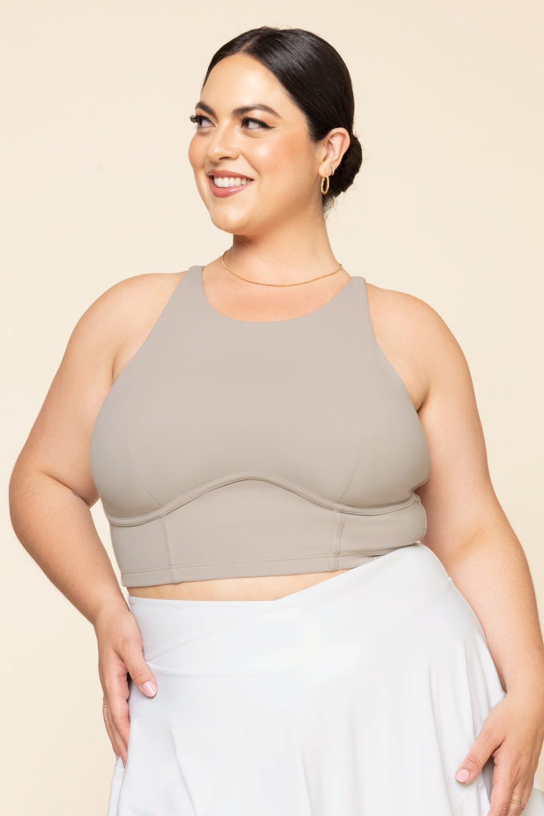 Cleo Corset Crop Bralette - Taupe