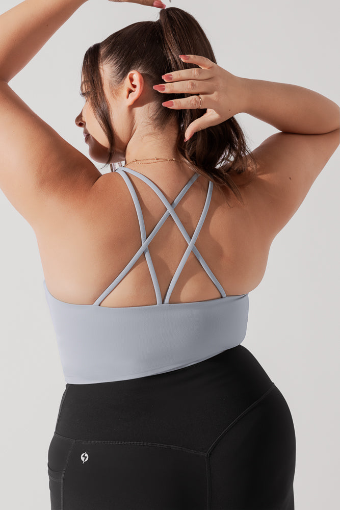 Cleo Corset Crop Bralette - Blue Stone