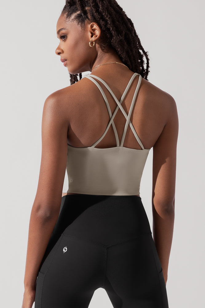 Cleo Corset Crop Bralette - Taupe