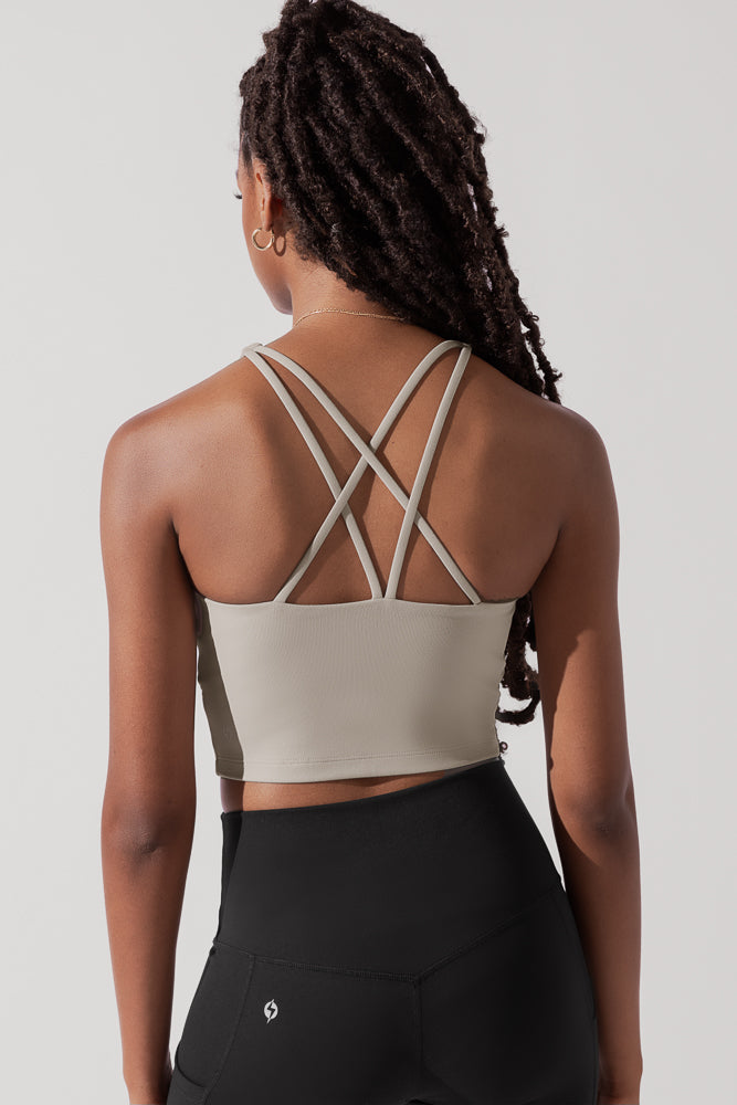 Cleo Corset Crop Bralette - Taupe