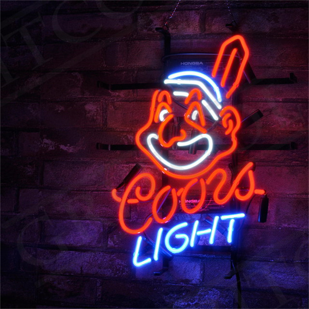 Cleveland Indians Coors Light Beer Neon Signs Light