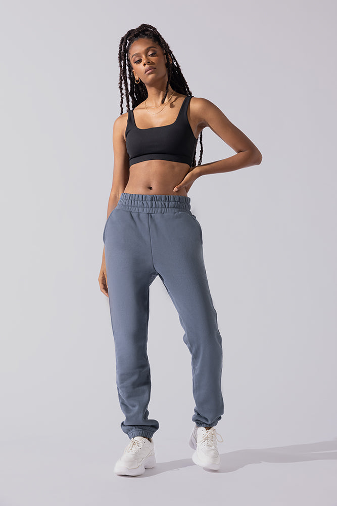 Cloud Rollover Sweatpant - Denim Blue