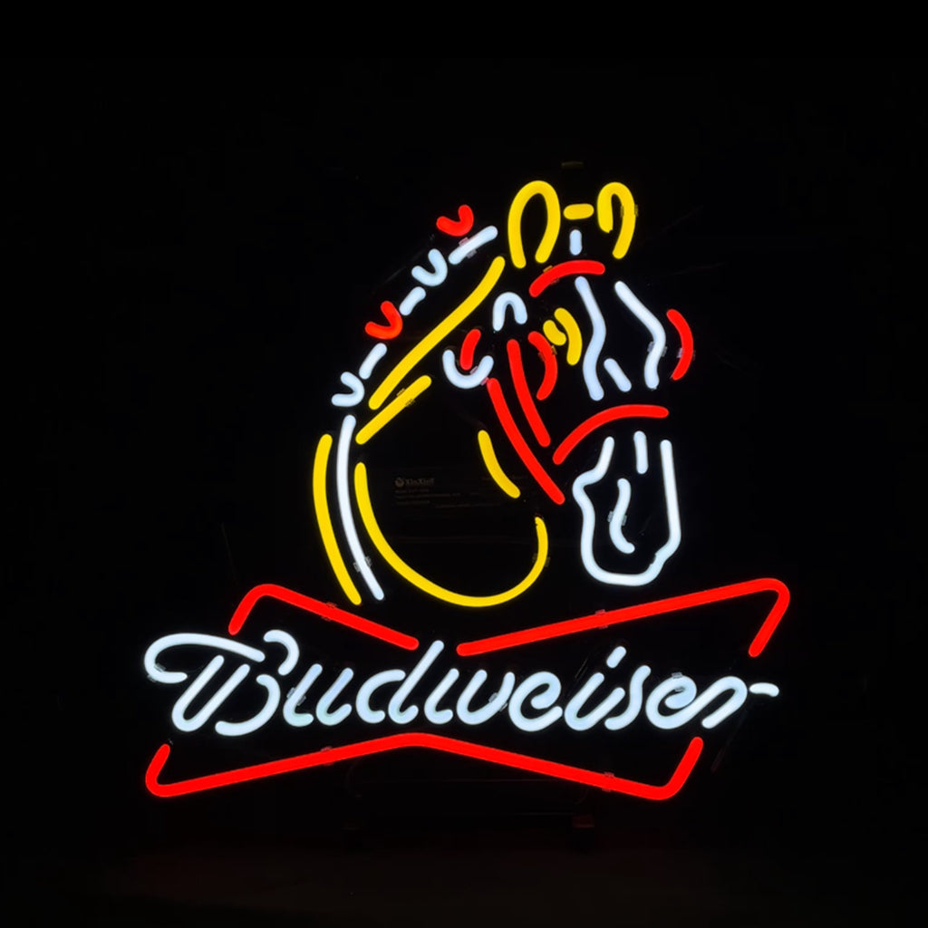 Clydesdale Horse Budweiser Beer Lager Neon Sign Light