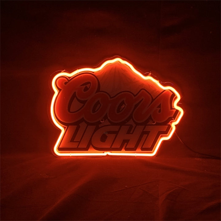 Coors Light Neon Sign Outline with UV-printed