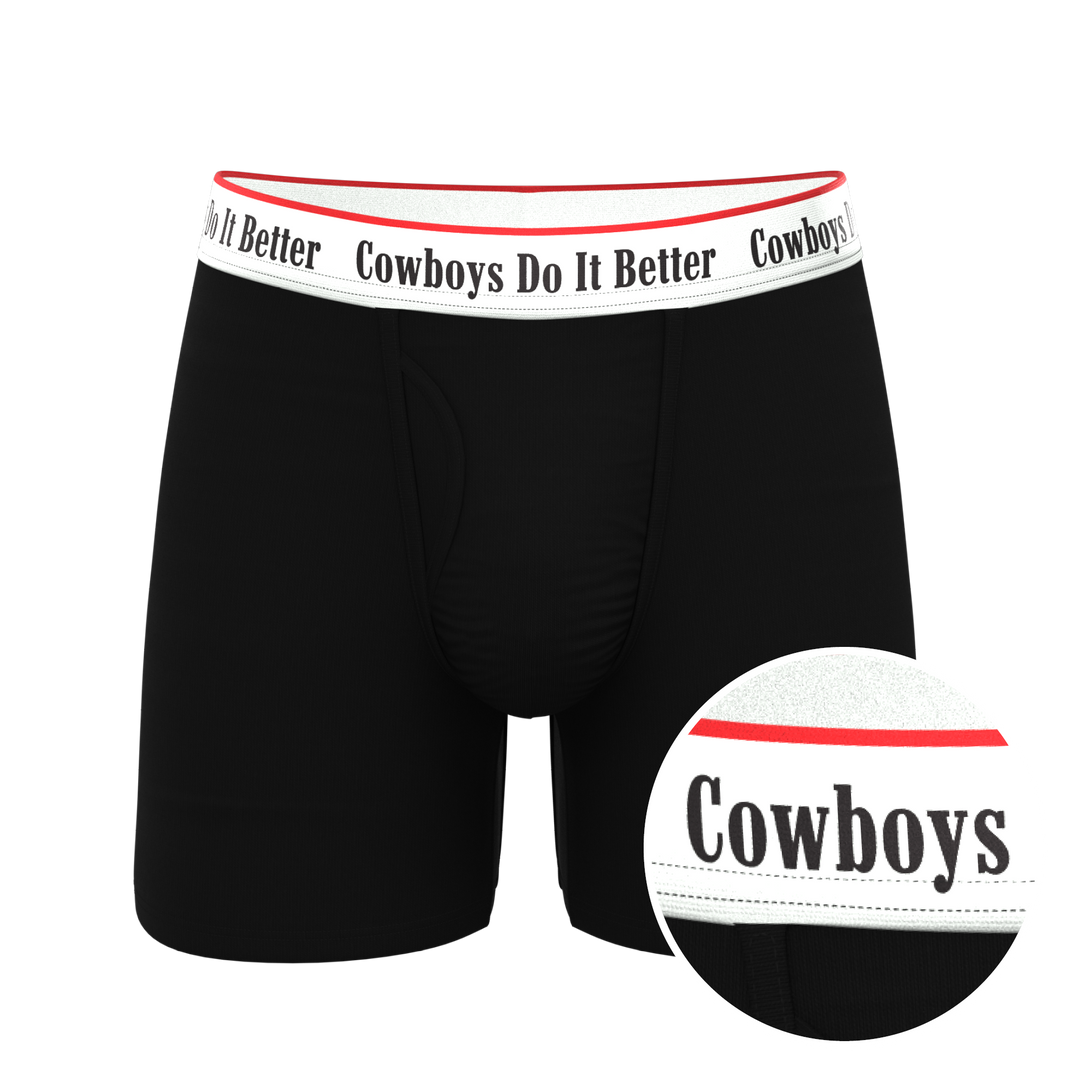The Cowboys Do It Better | Black Shinesty x Diamond Cross Ranch Ball Hammock® Pouch Underwear With Fly