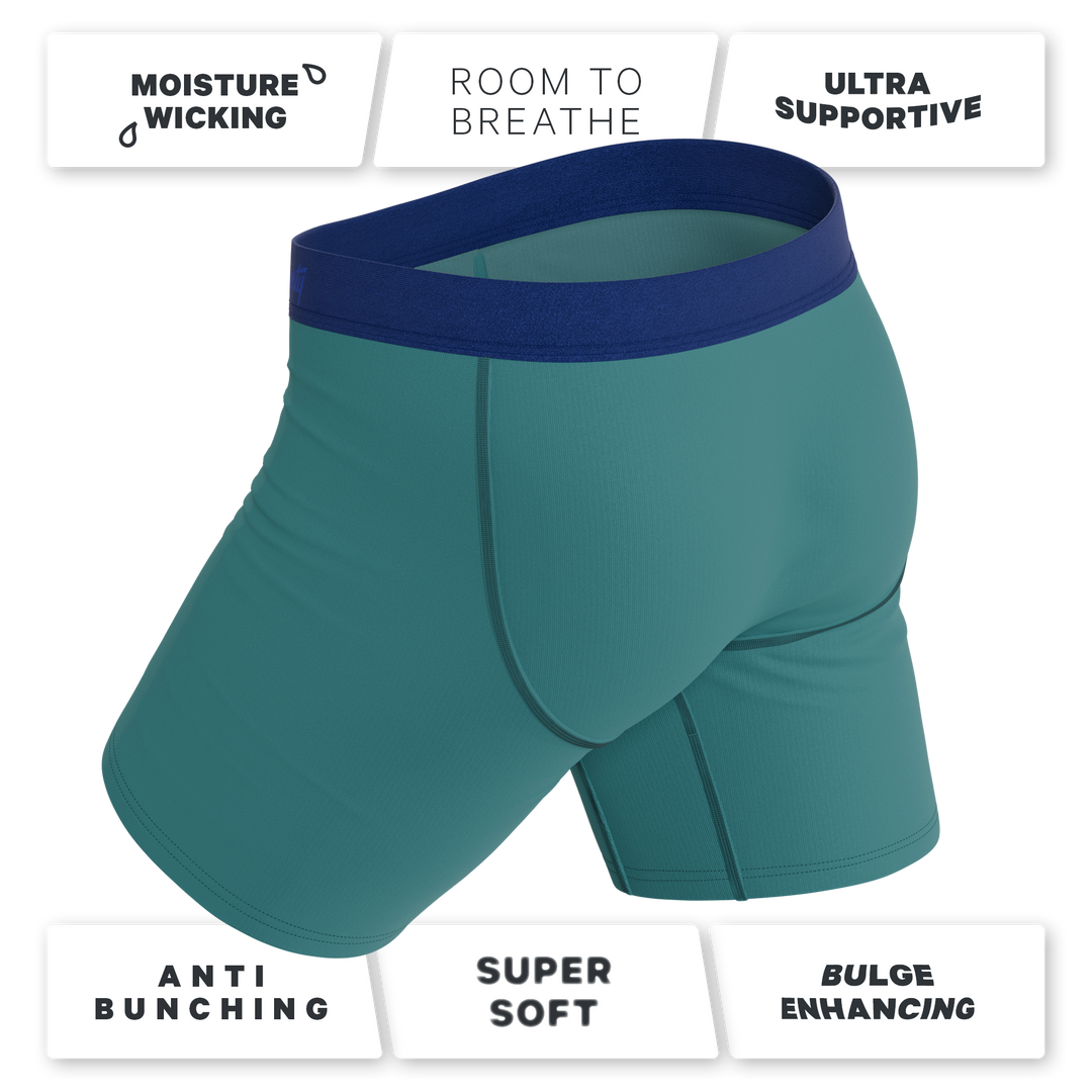 The Curacao | Teal Long Leg Ball Hammock® Pouch Underwear With Fly