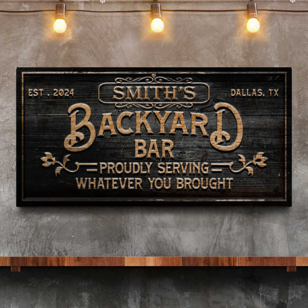 Custom Backyard Bar Sign II