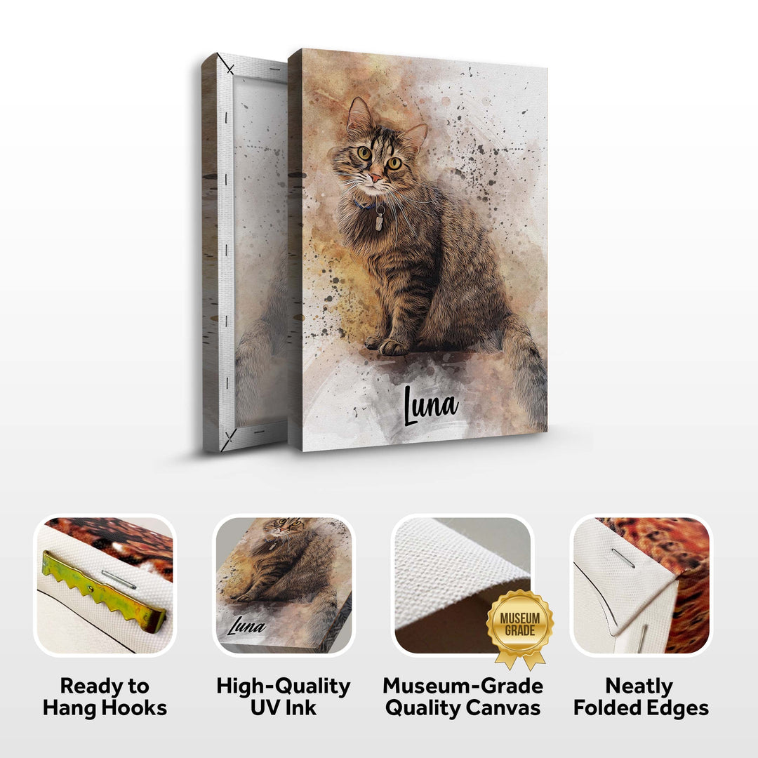 Custom Cat Watercolor Portrait