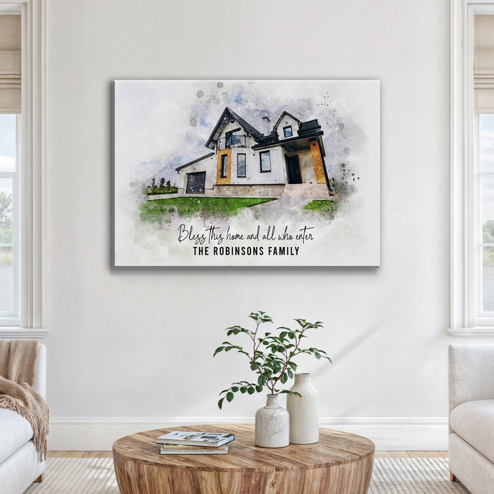 Custom House Watercolor Portrait