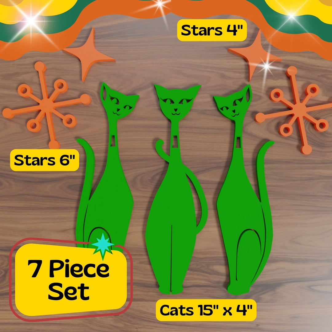 Atomic Space Cats Wall Decor Set