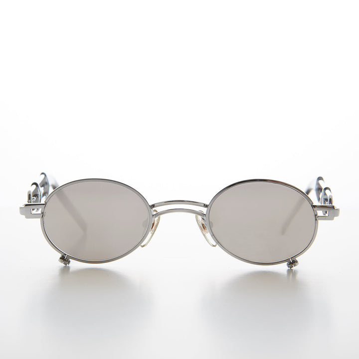 Small Oval Steampunk Vintage Sunglasses - Darius