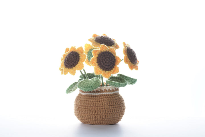 Sunflowers. Potted Flower Amigurumi DIY Crochet Kit Wizardi F07N8-M28