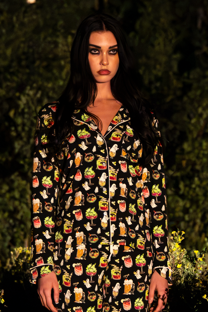 The Potions Pub | Halloween Cocktail SleepDeep™ Women’s Long Sleeve Pajama Set