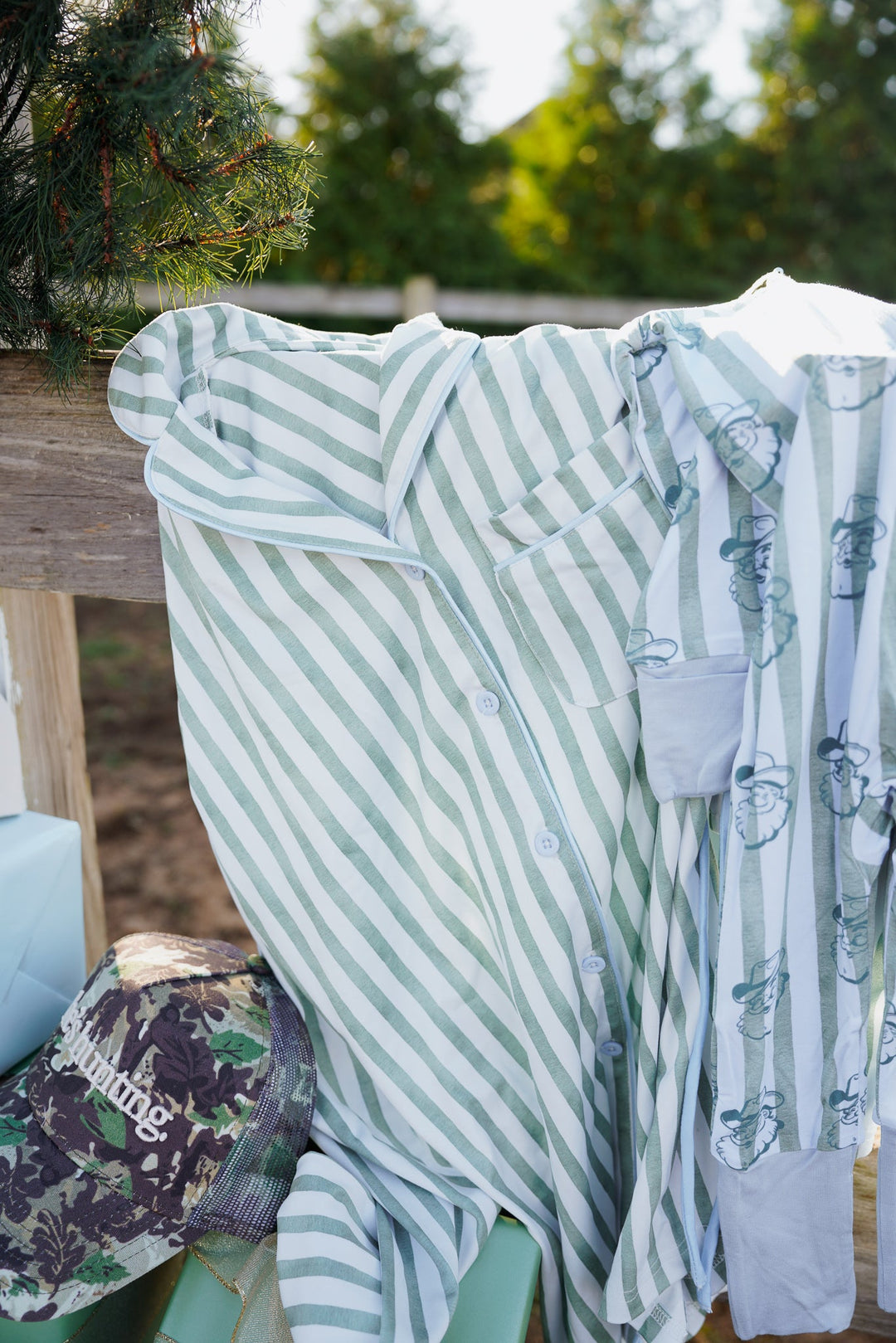 Blue Spruce Stripes - Long Pajama Set