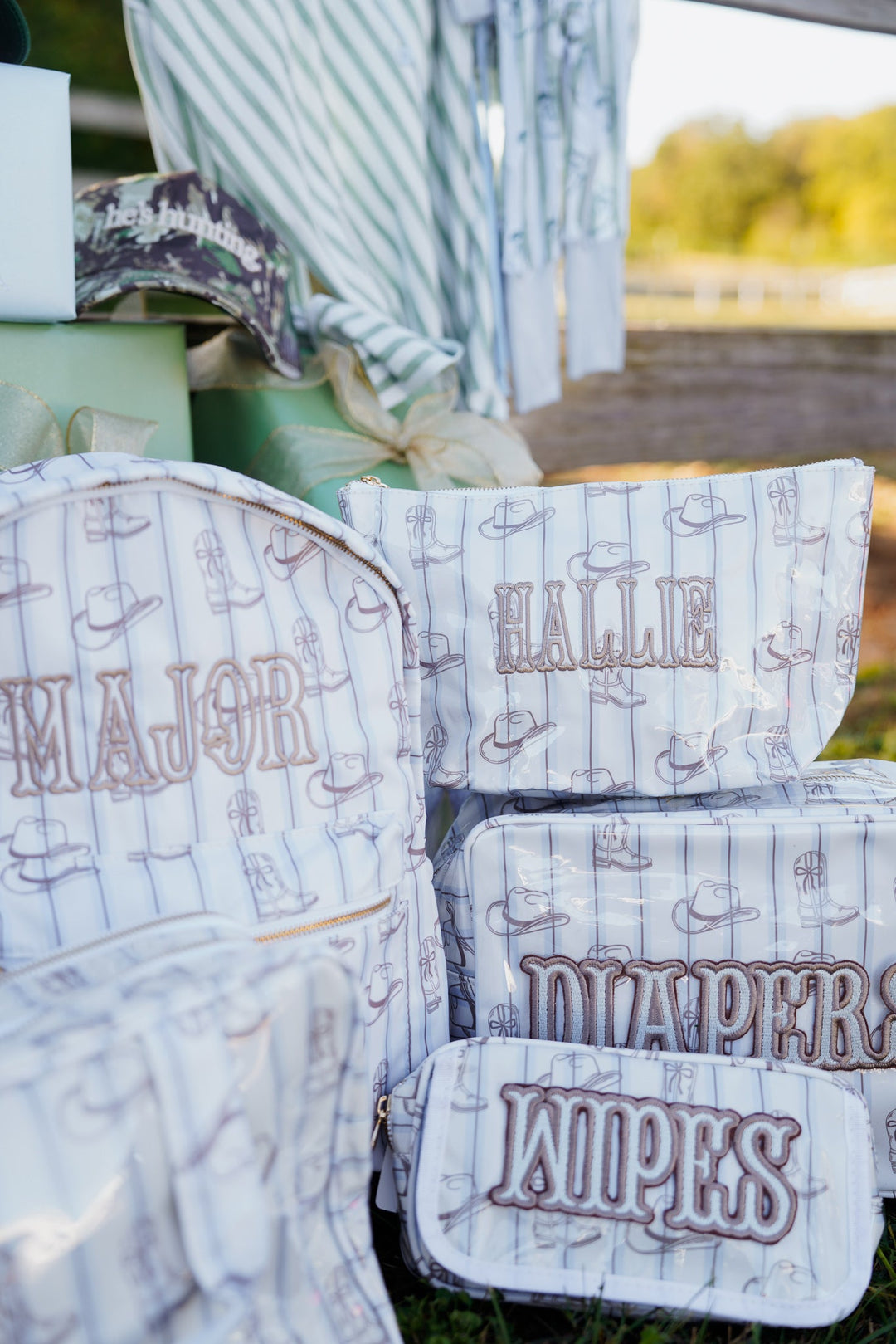 Wipes Pouch - Western Blues Clear Coat Bag