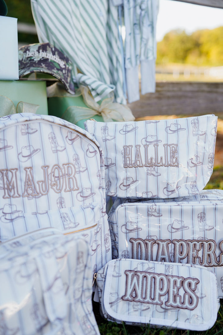 Diapers XL - Western Blues Clear Coat Bag