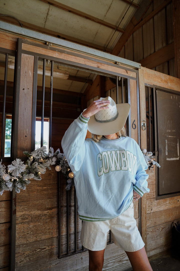 Cowboy - Blue Vintage Crewneck Sweatshirt