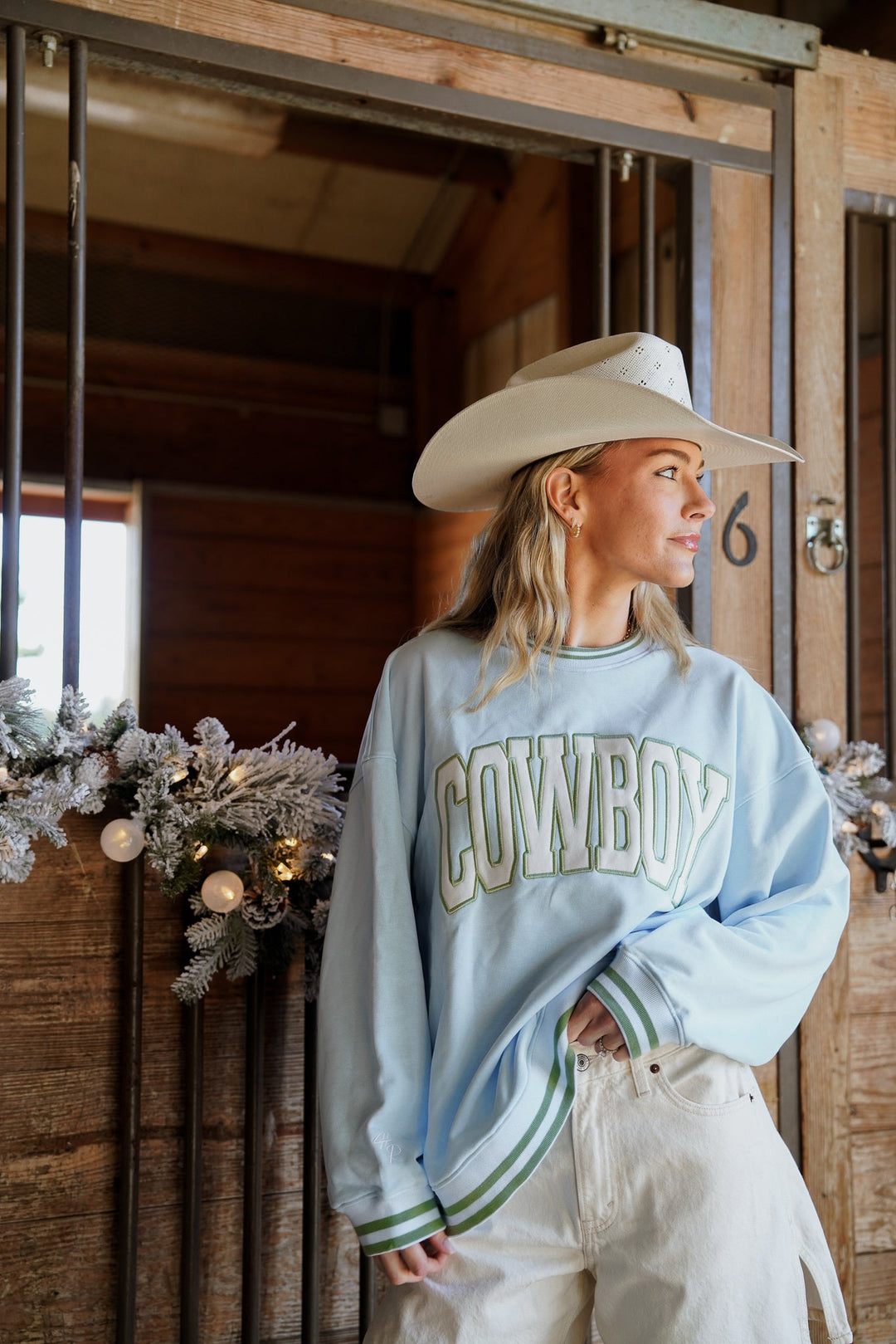 Cowboy - Blue Vintage Crewneck Sweatshirt