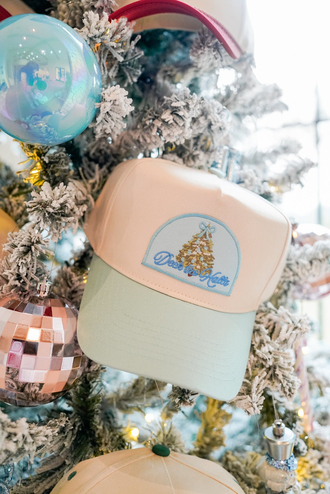 Deck the Halls - Baby Blue Vintage Trucker Hat