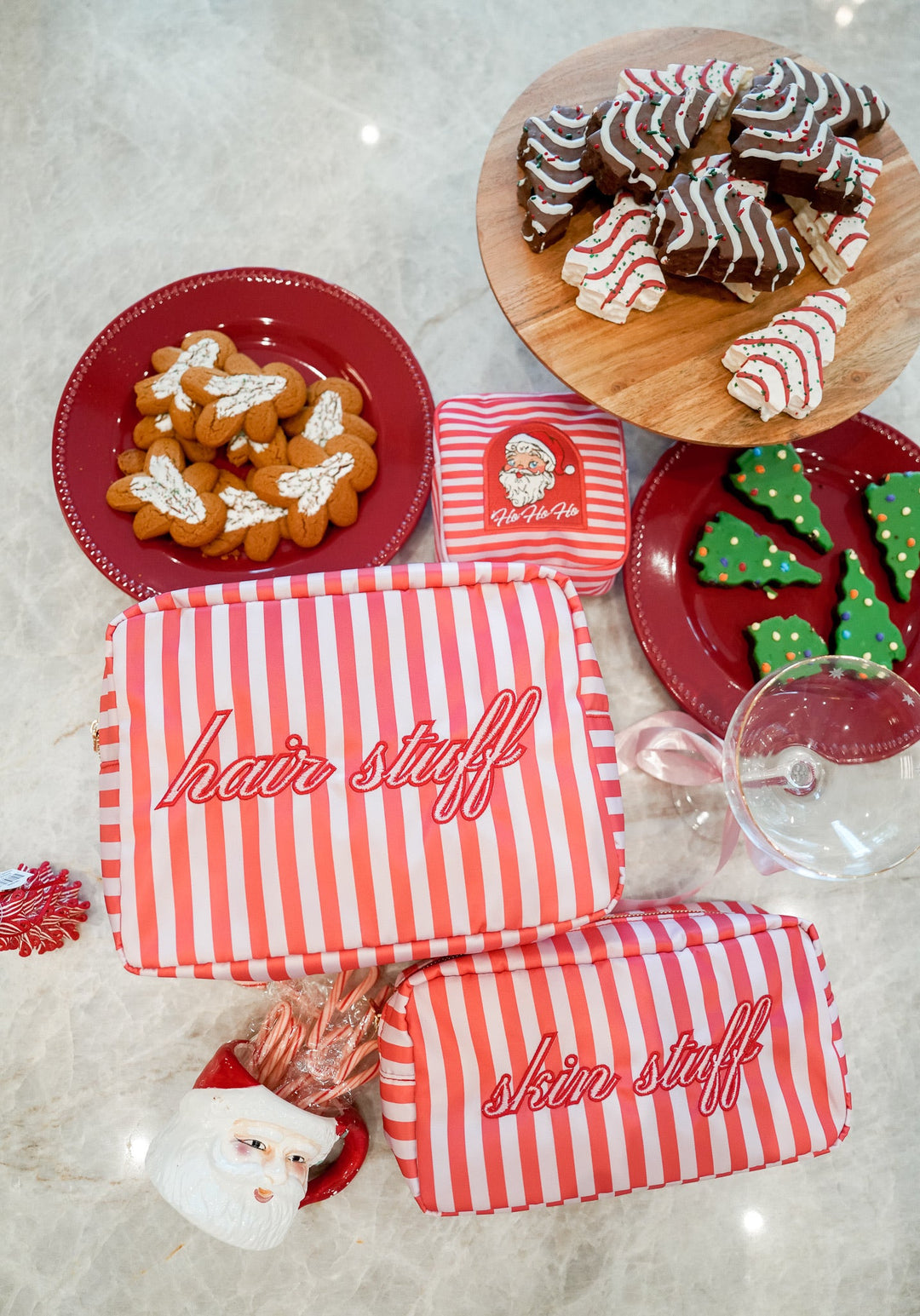 Hair Stuff - Pink & Red Stripes XL Bag