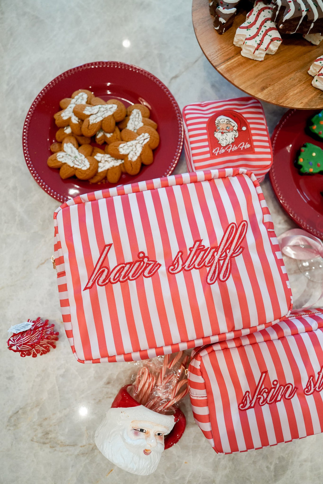 Hair Stuff - Pink & Red Stripes XL Bag