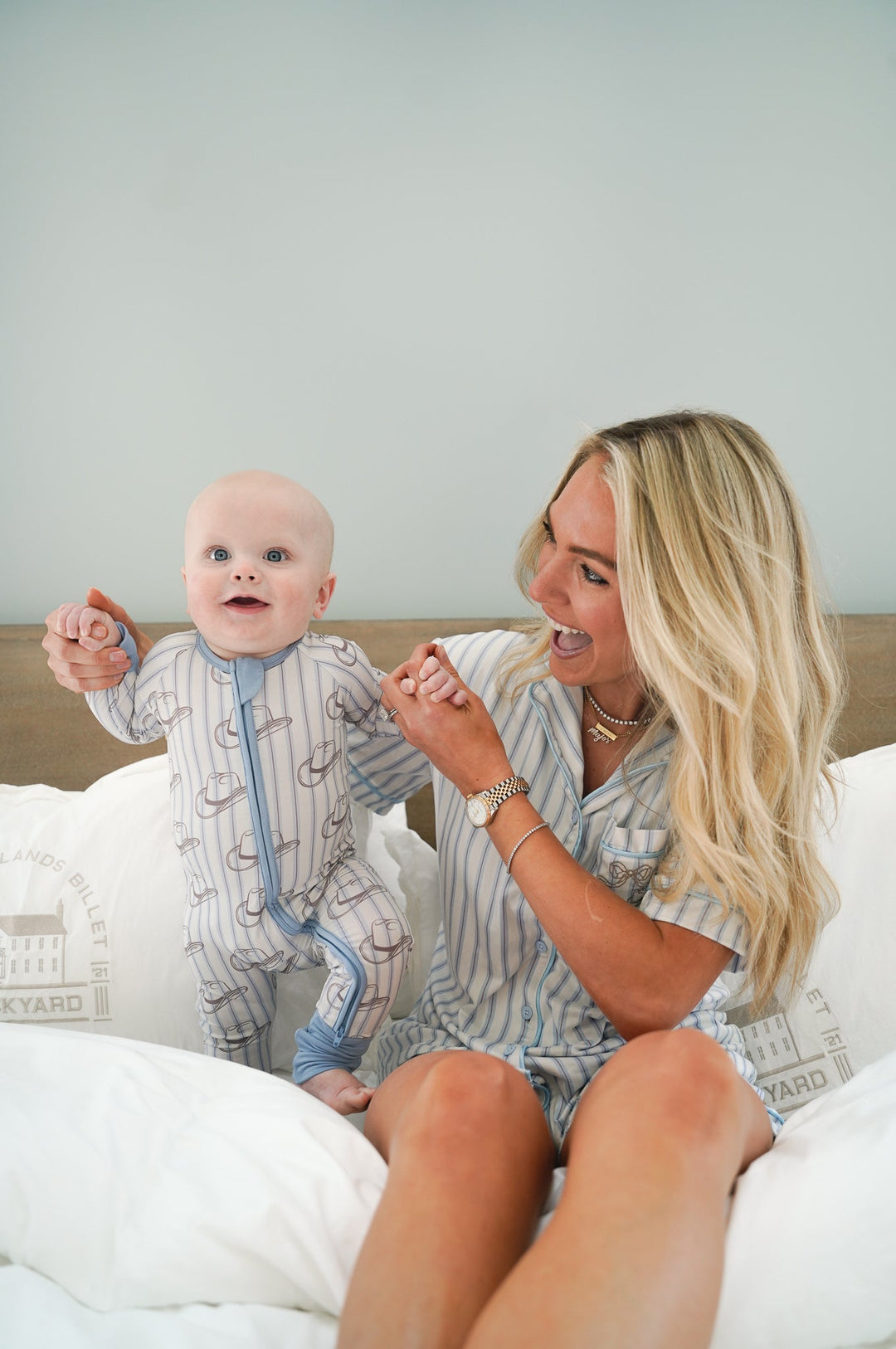 Western Blues Striped - Short Pajama Set