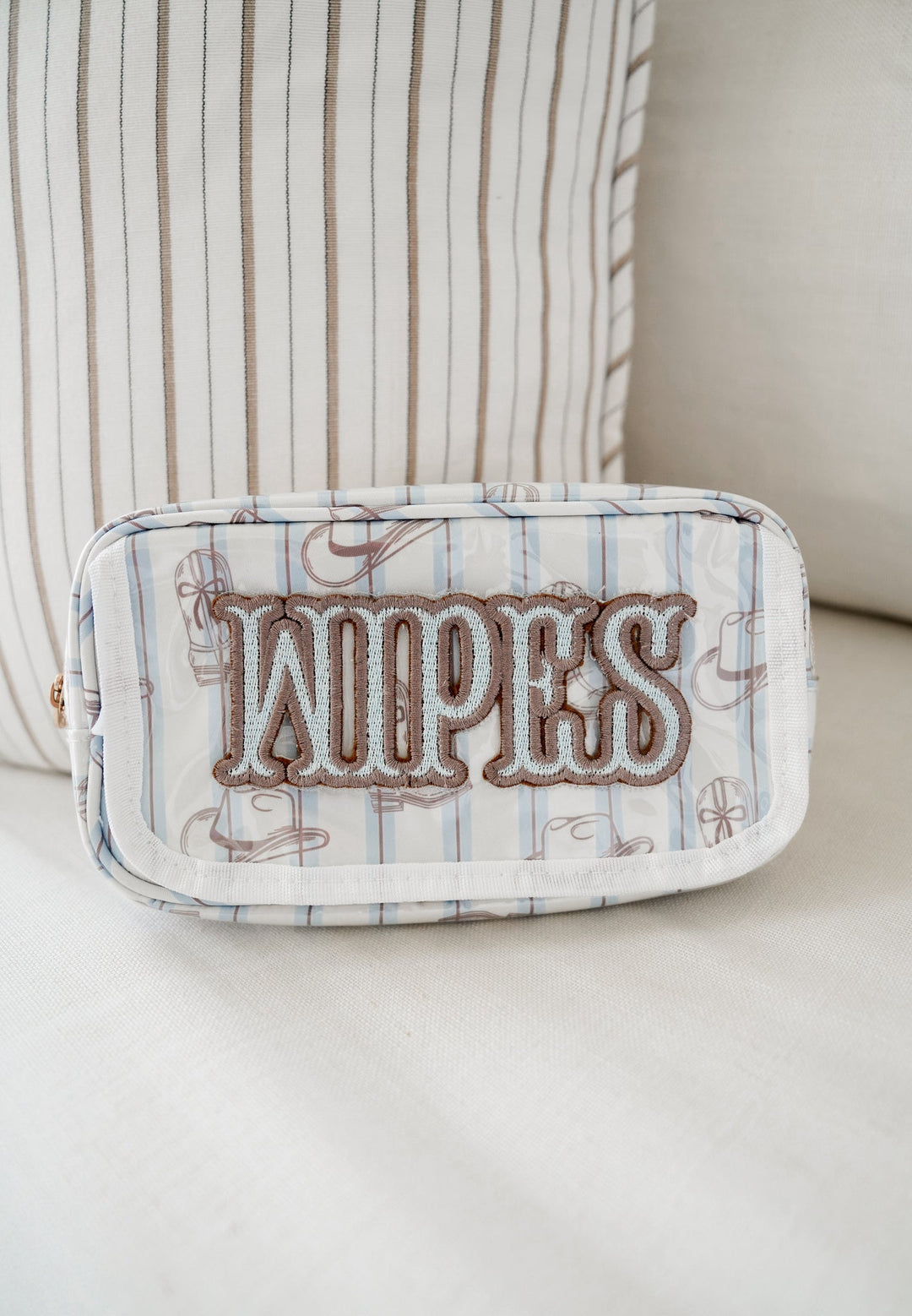 Wipes Pouch - Western Blues Clear Coat Bag