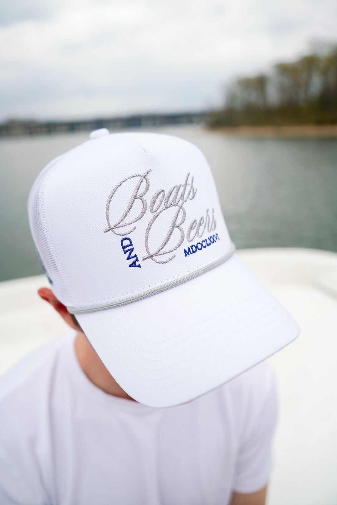 Boats & Beers - White Vintage Trucker Hat